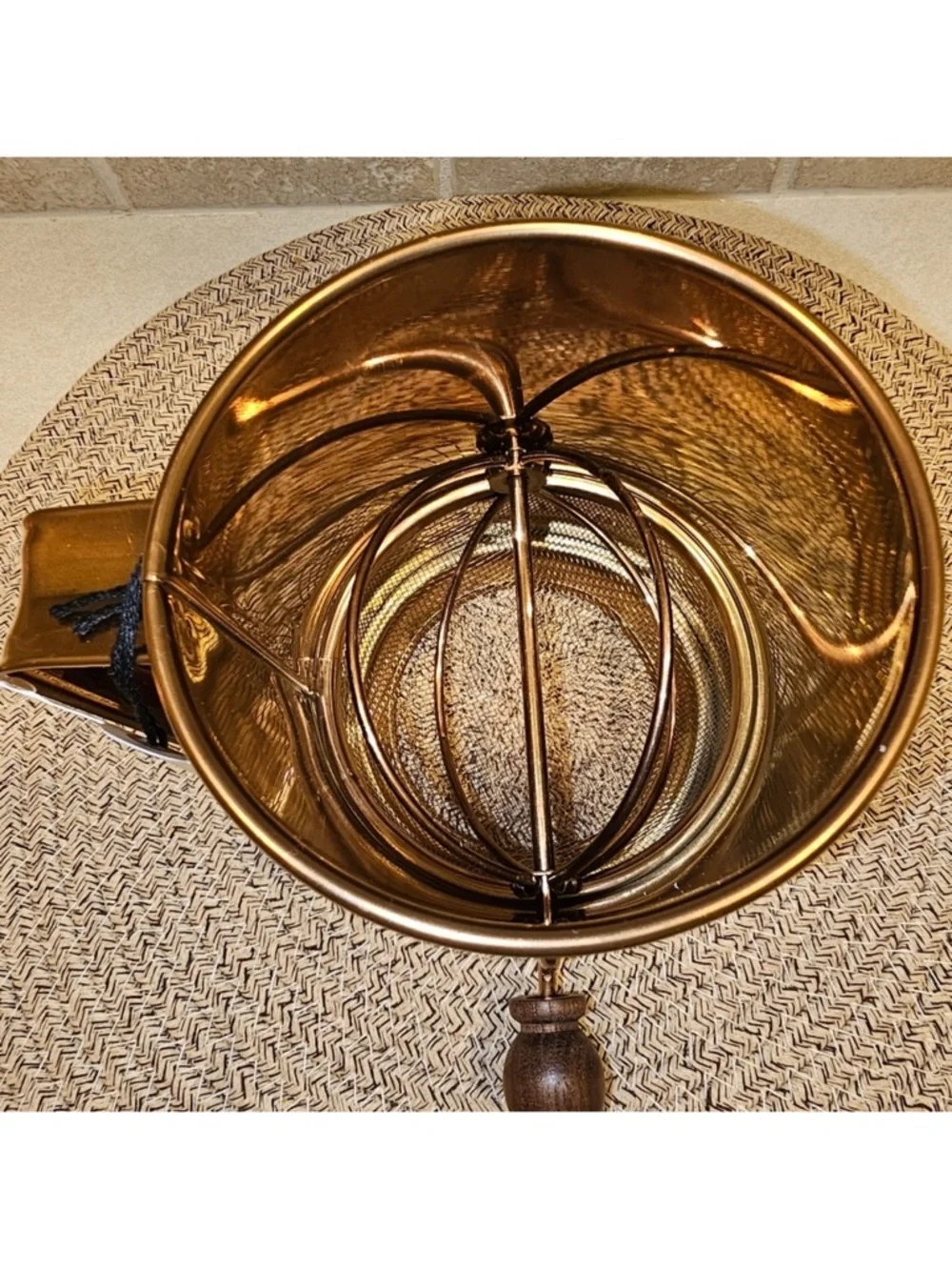 New Hearth & Hand Copper Finish Flour Sifter with Wooden Handle